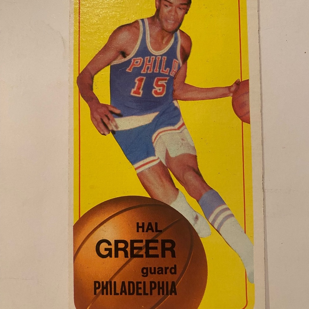 Topps Basketball Card - Blue Jersey with Yellow Background